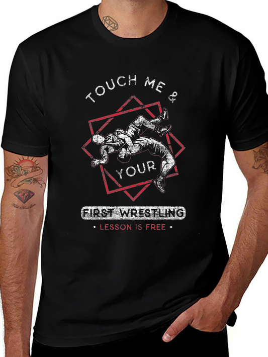 Wrestling Lesson Black Graphic Tee