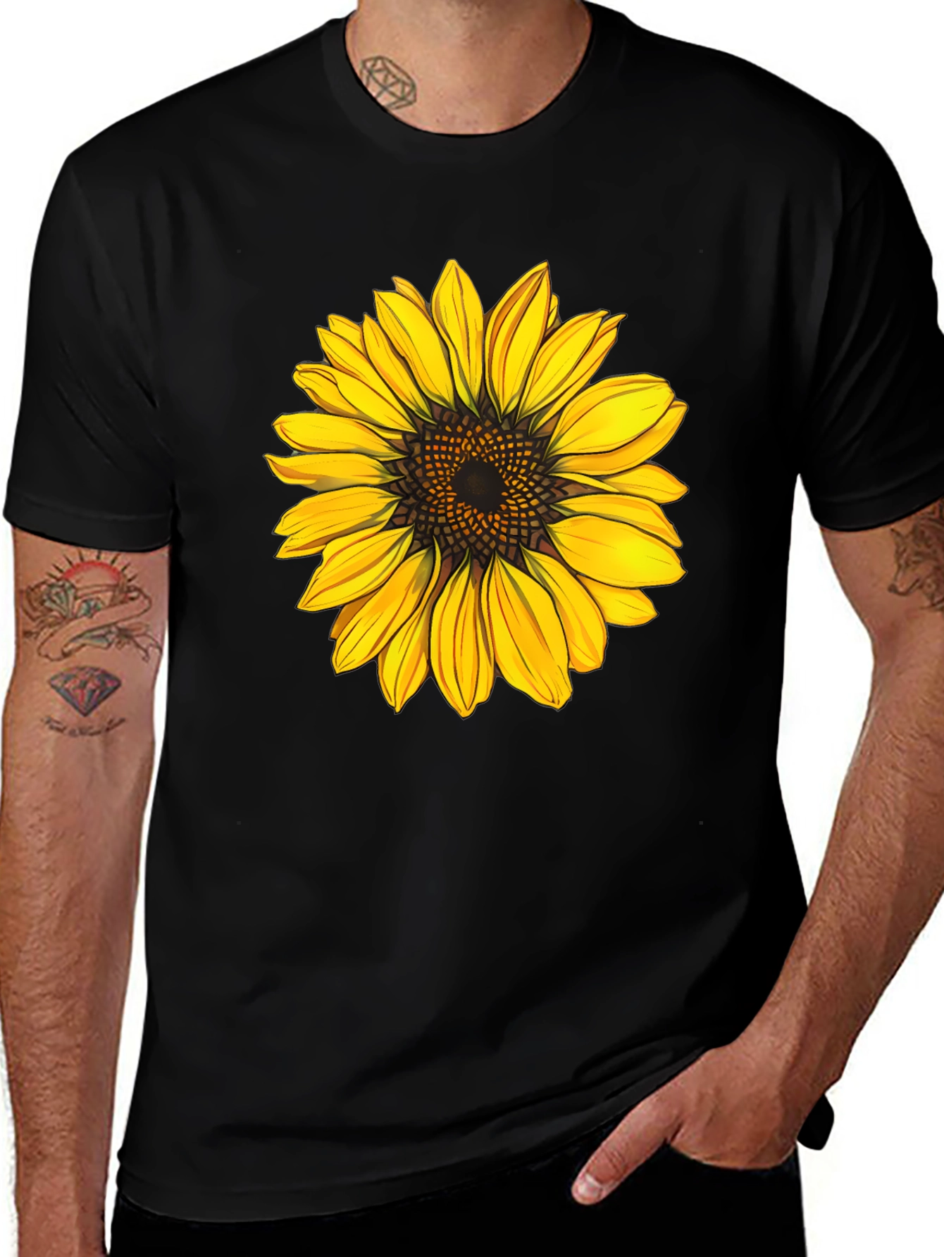 Sunflower Graphic Black Tee