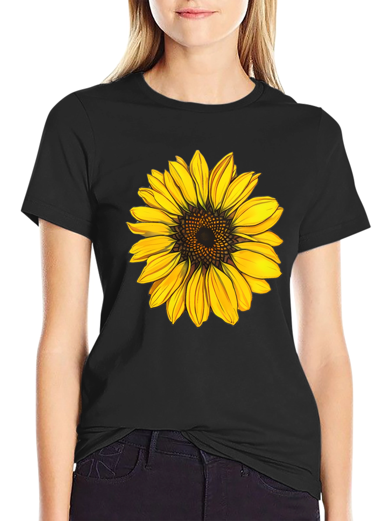 Sunflower Graphic Black Tee