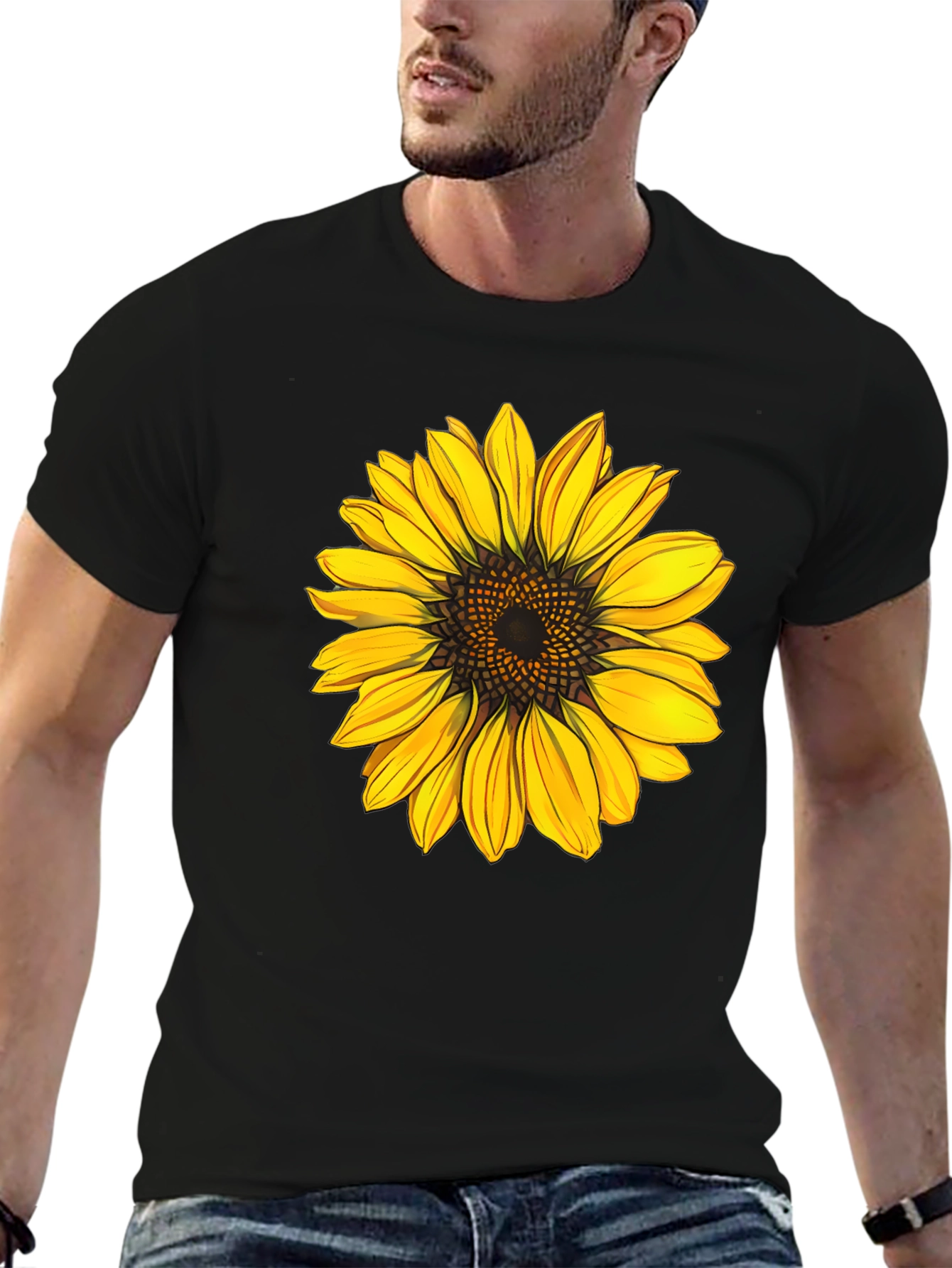Sunflower Graphic Black Tee