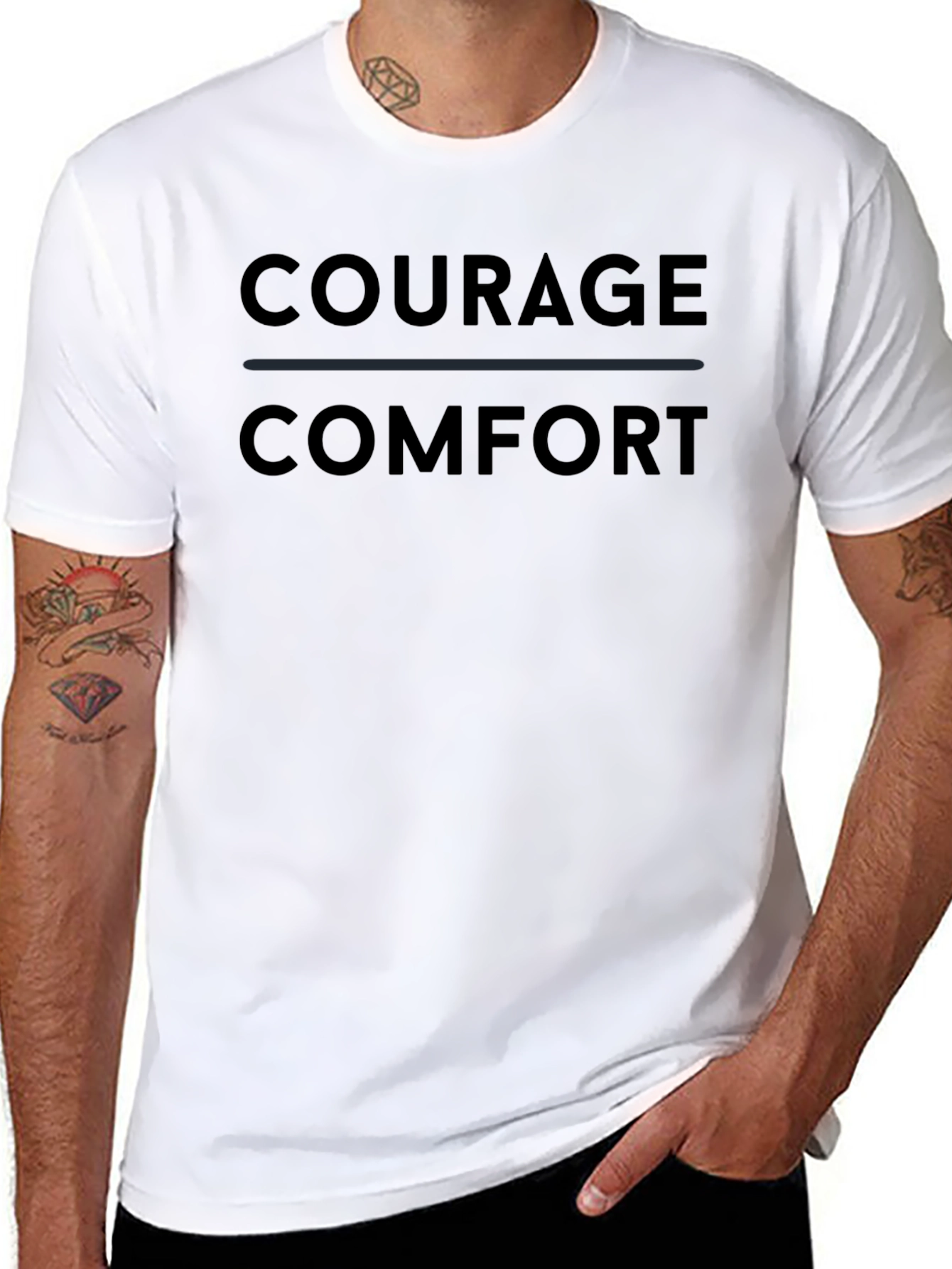 Courage Over Comfort Black T-Shirt