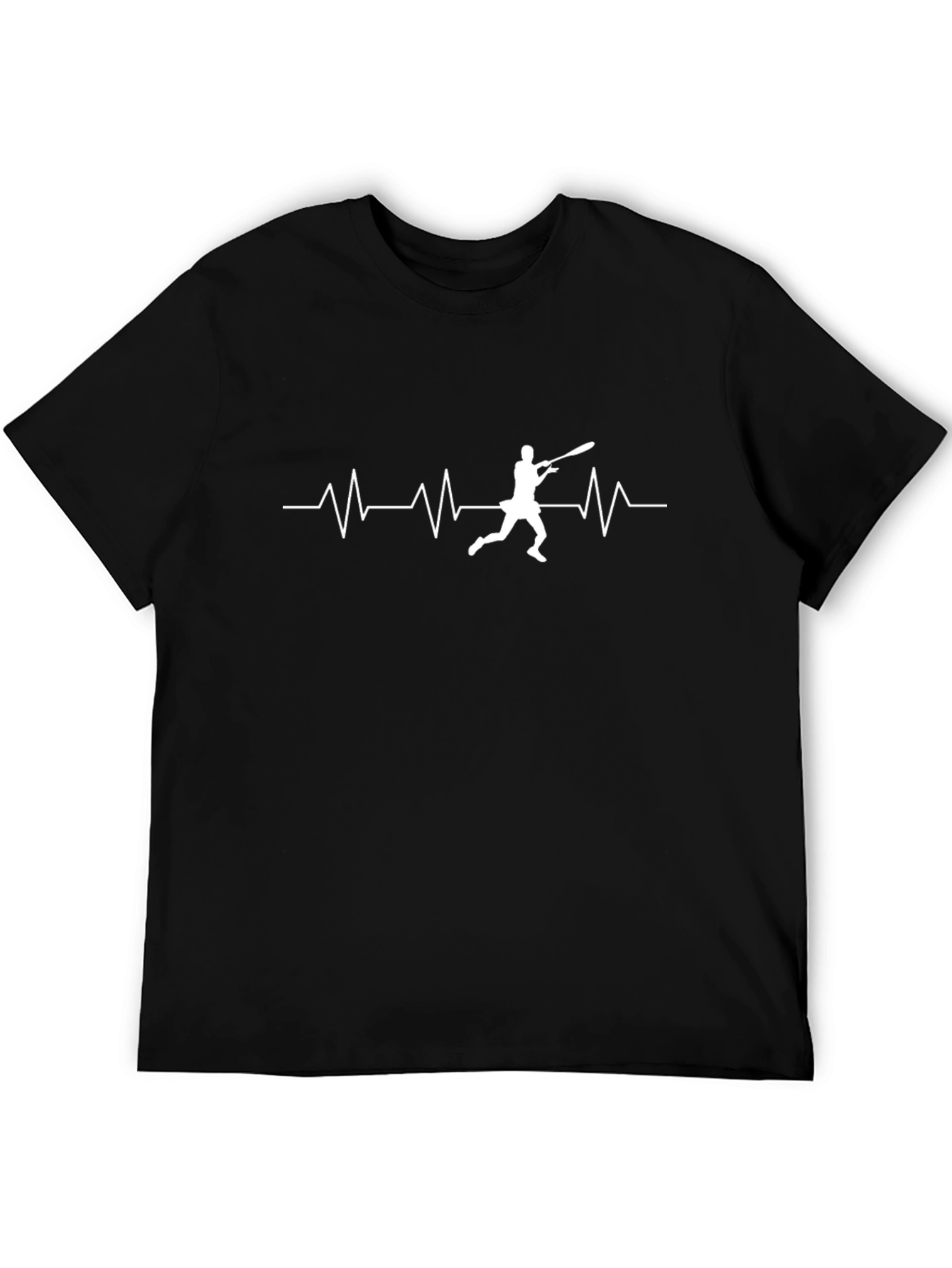 Baseball Heartbeat Graphic Tee - Black