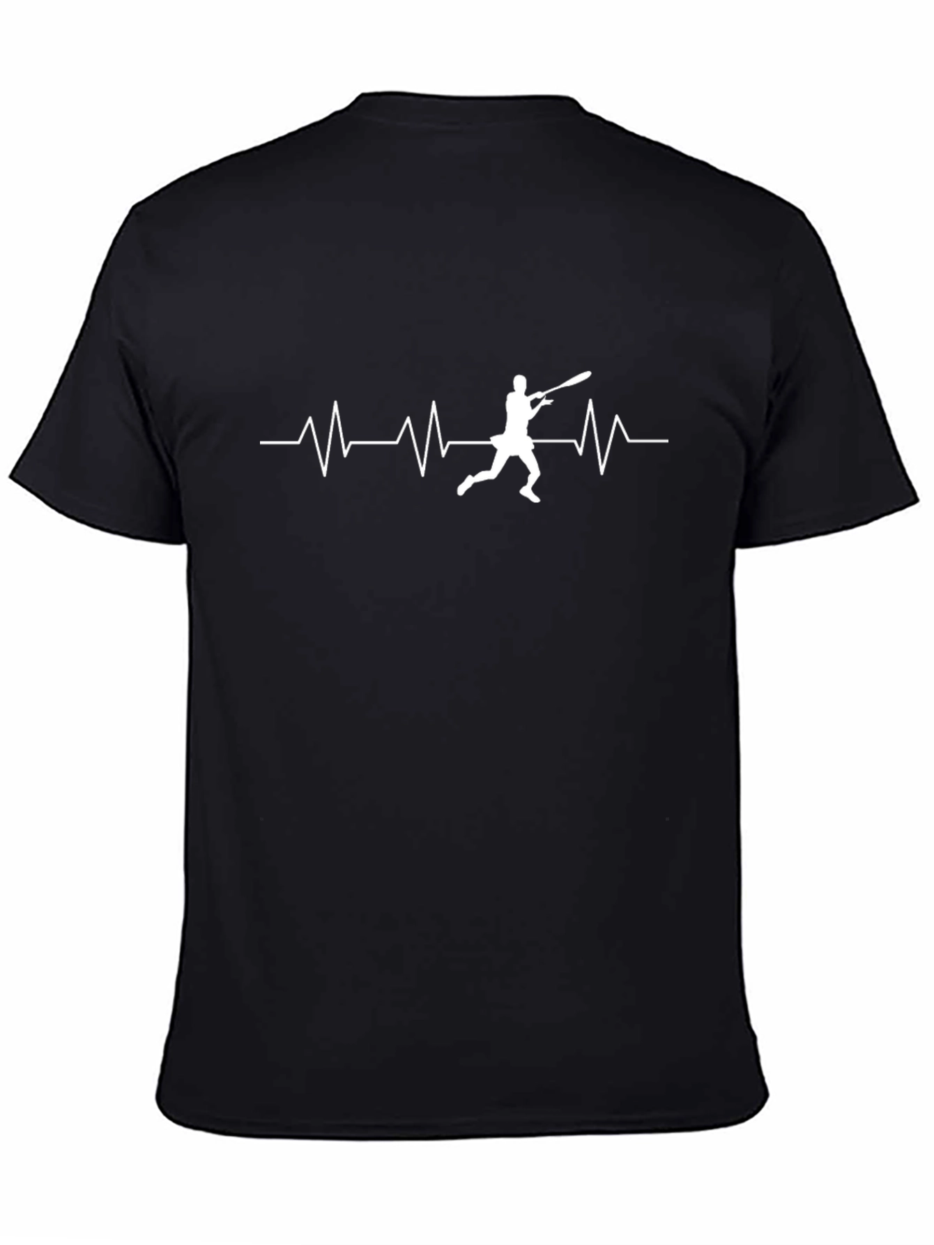 Baseball Heartbeat Graphic Tee - Black
