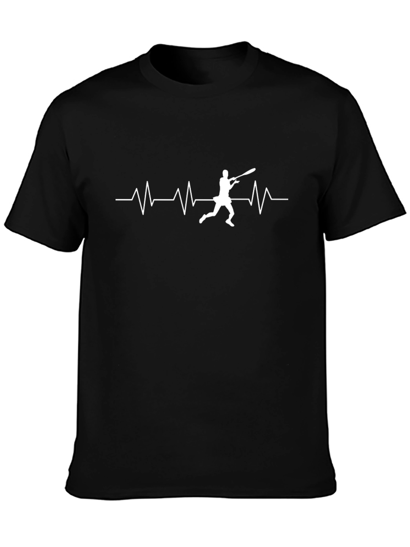 Baseball Heartbeat Graphic Tee - Black