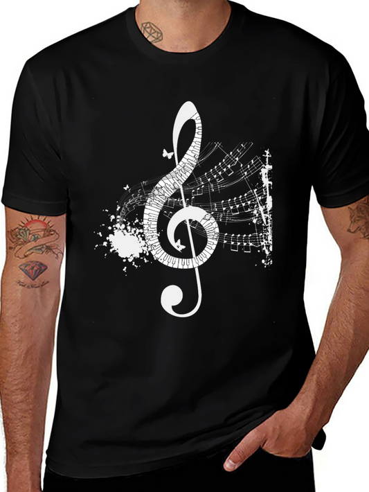 Musical Treble Clef T-Shirt - Artistic Black Tee