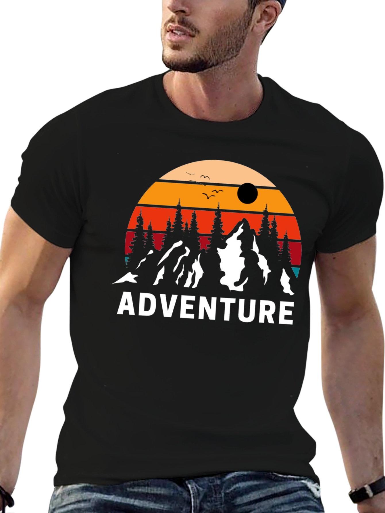 Adventure T-Shirt - Mountain Sunset Design