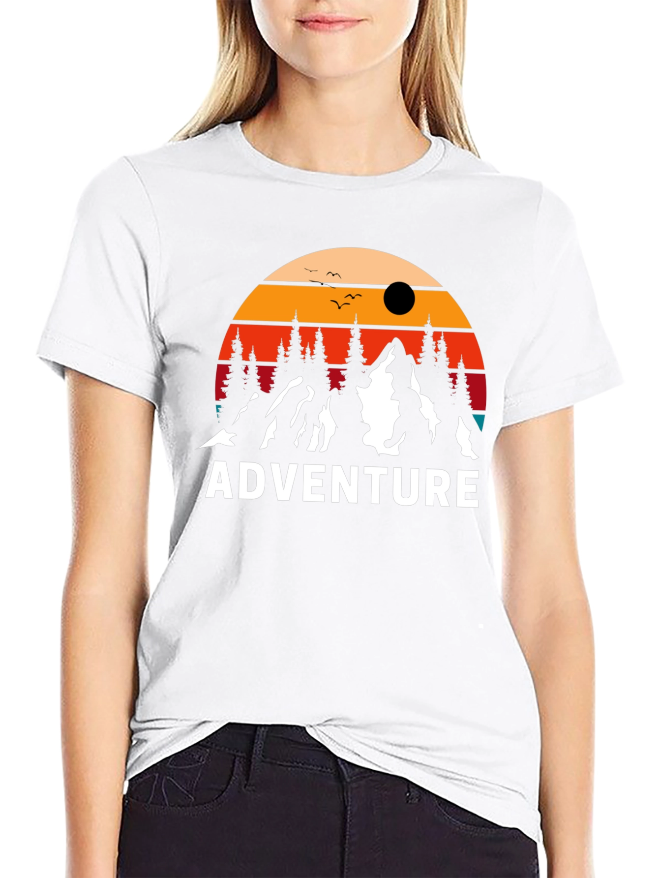 Adventure T-Shirt - Mountain Sunset Design