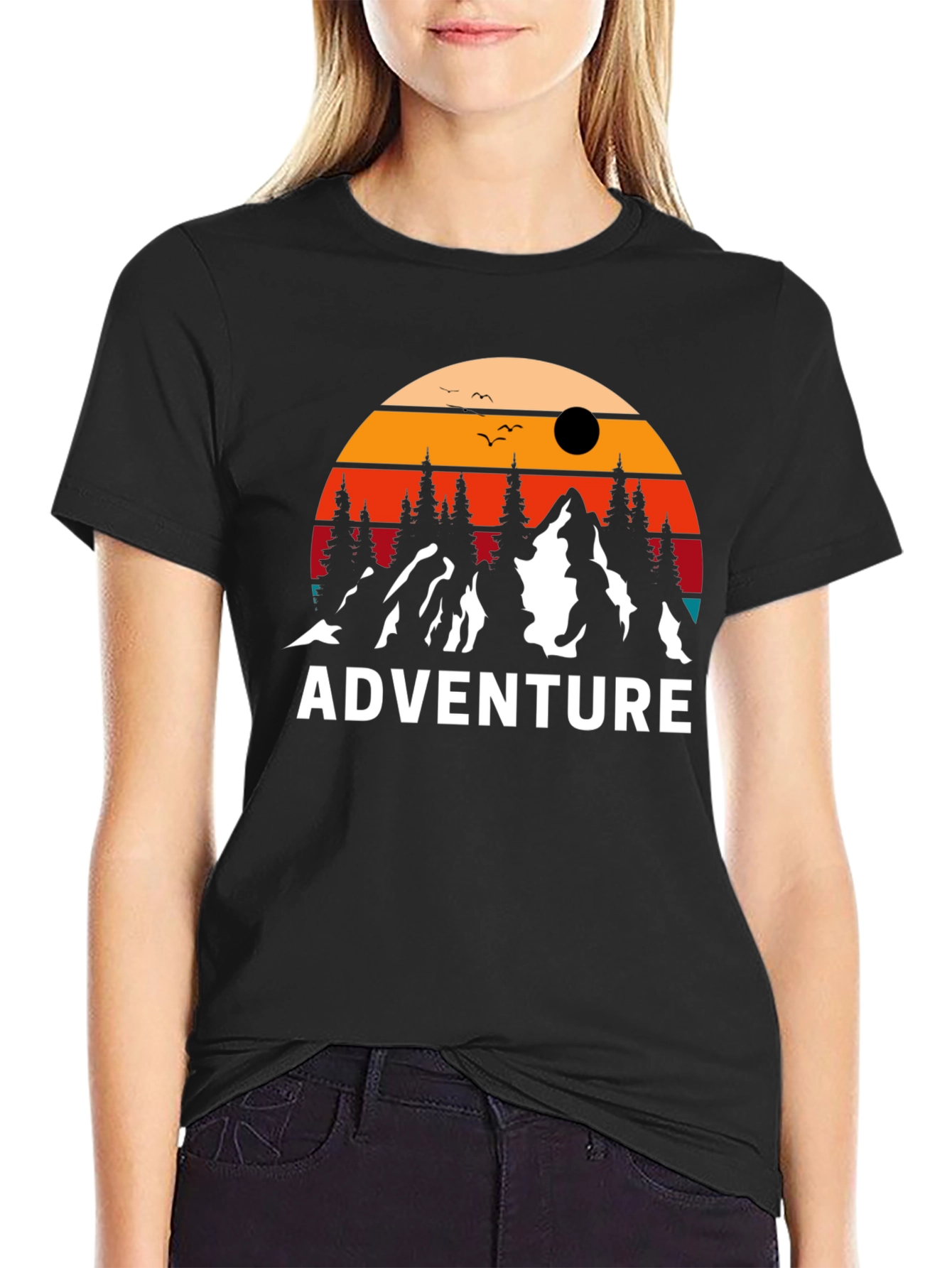 Adventure T-Shirt - Mountain Sunset Design