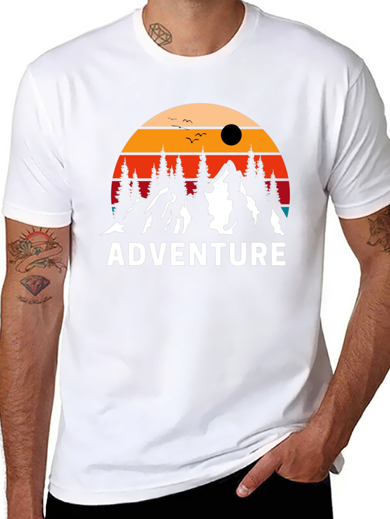 Adventure T-Shirt - Mountain Sunset Design