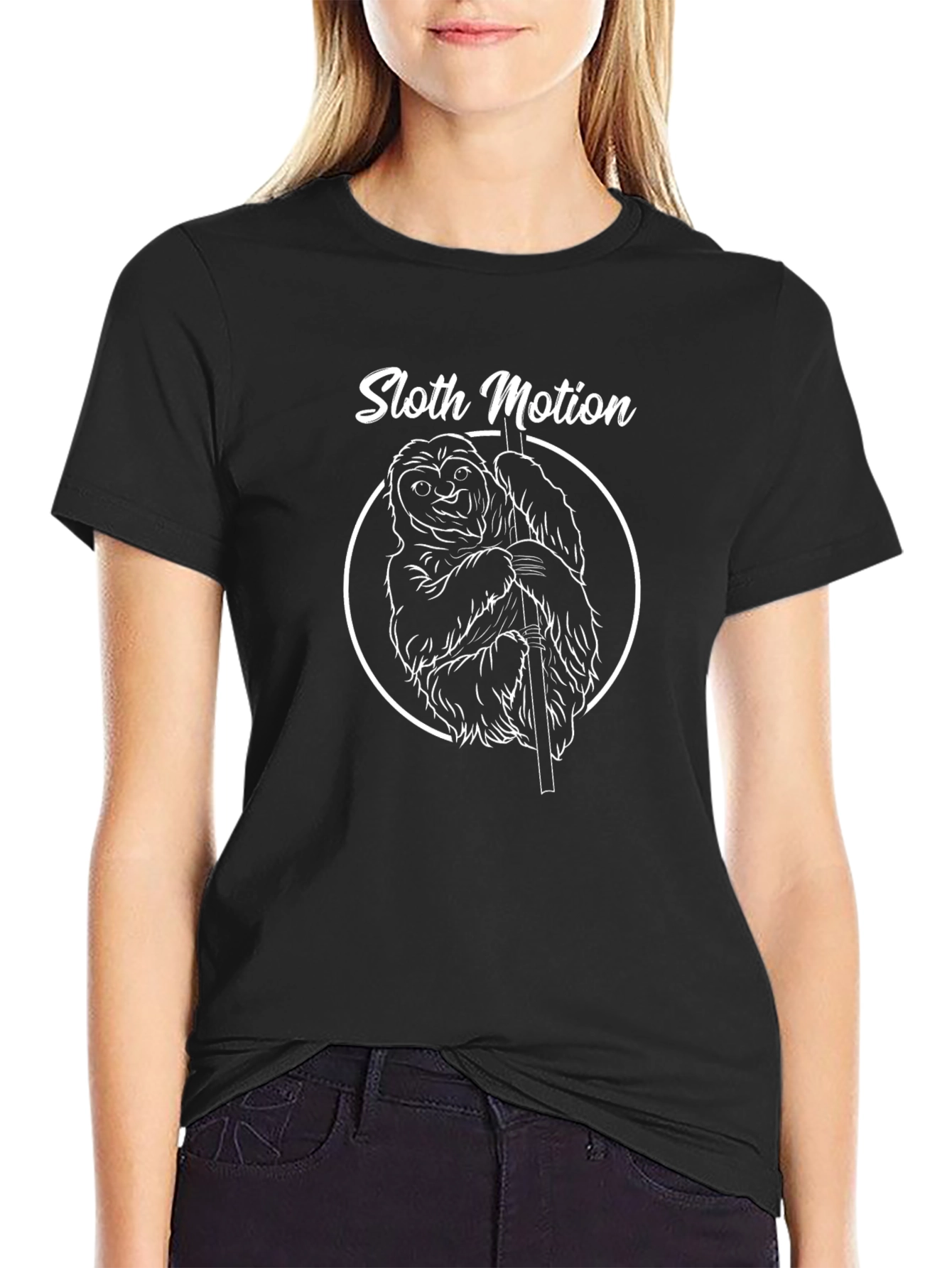 Sloth Motion Graphic Tee - Relaxed Style