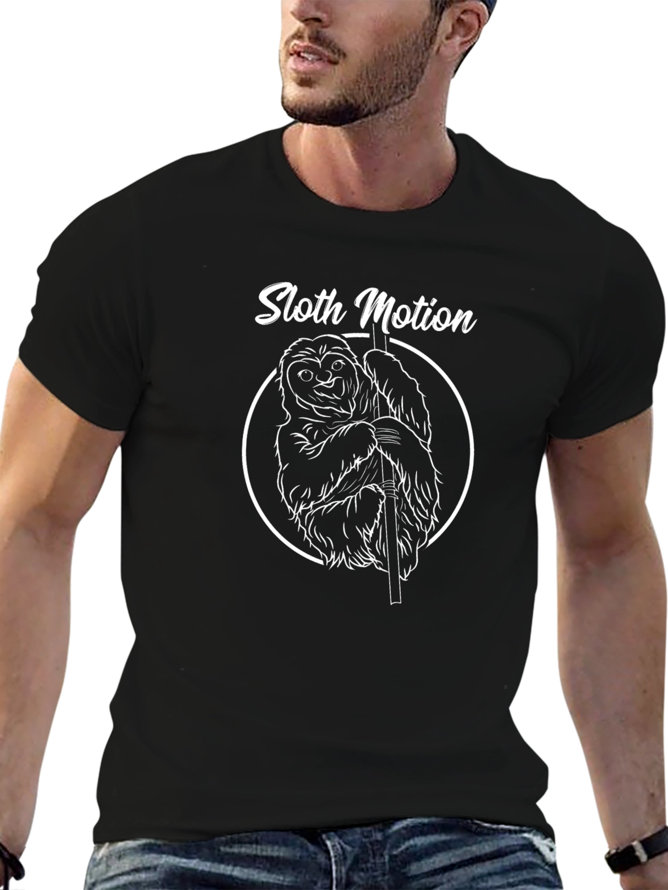 Sloth Motion Graphic Tee - Relaxed Style