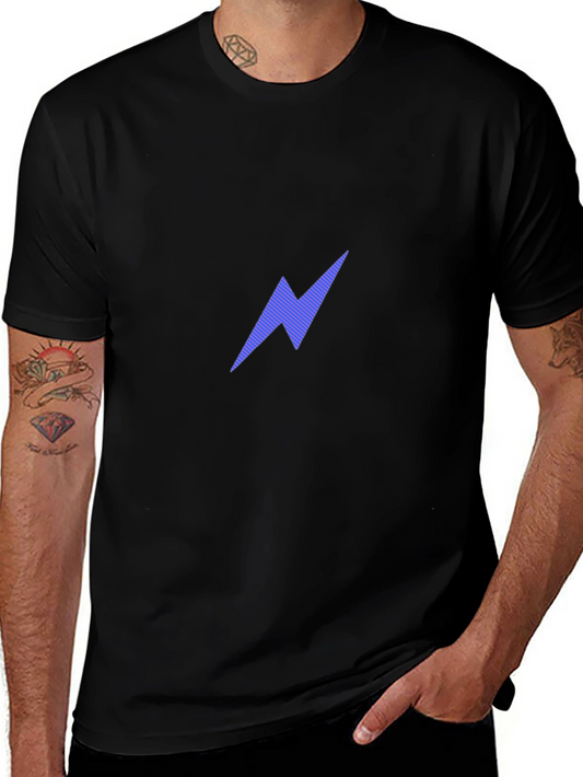 Black Lightning Bolt Graphic Tee - Casual Style
