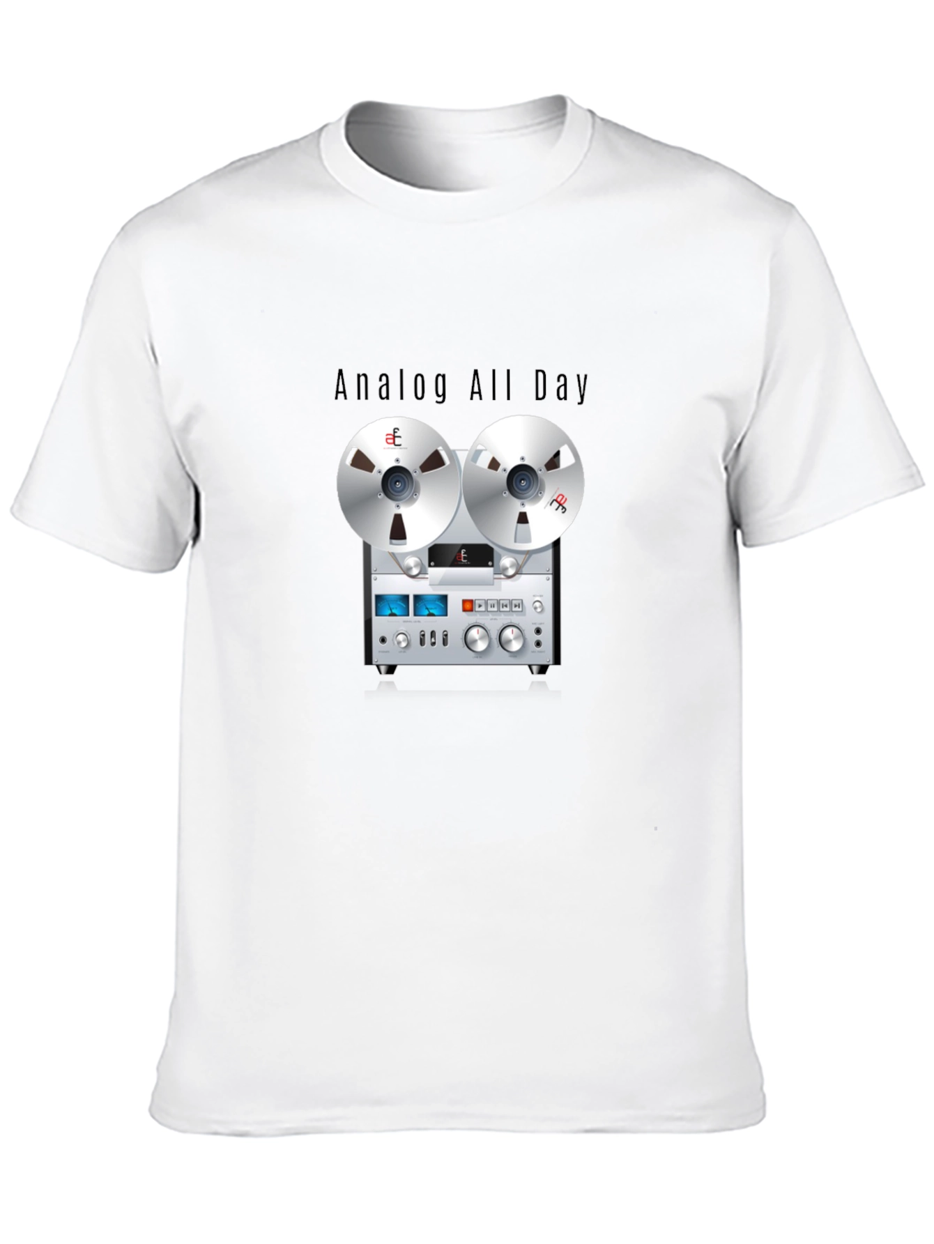 Analog All Day Reel-to-Reel Tape Player Graphic Tee