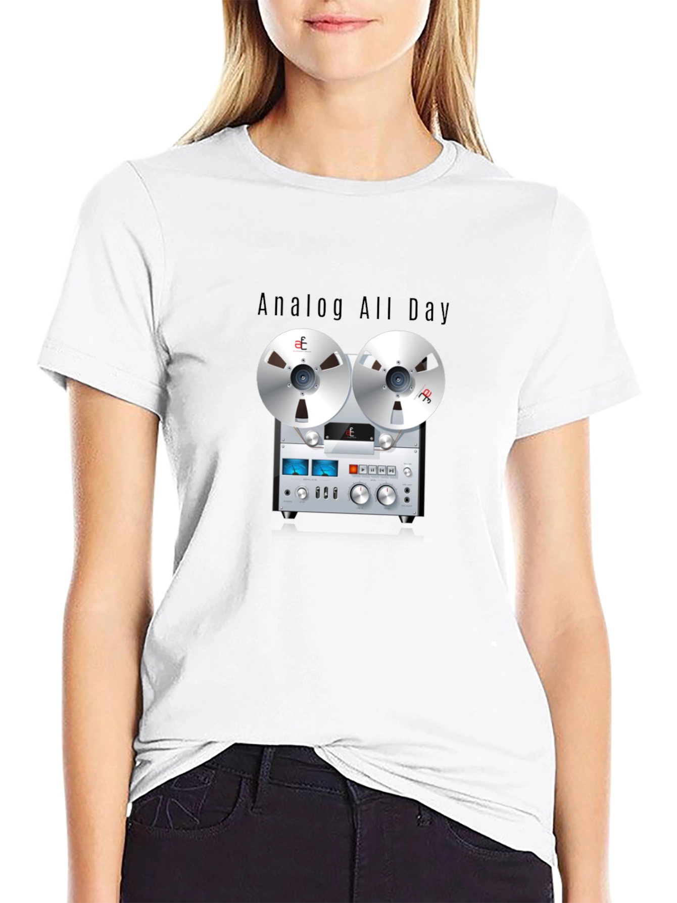 Analog All Day Reel-to-Reel Tape Player Graphic Tee