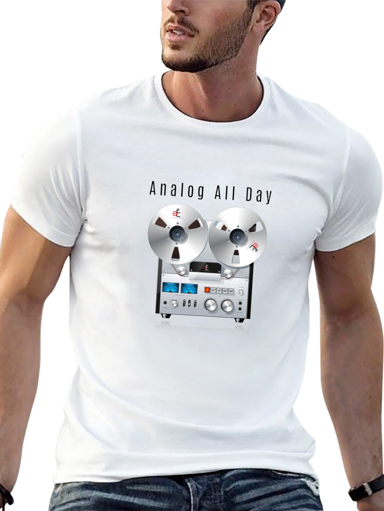 Analog All Day Reel-to-Reel Tape Player Graphic Tee
