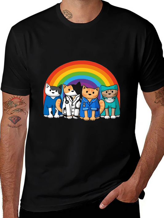 Rainbow Cats Medical Hero T-Shirt