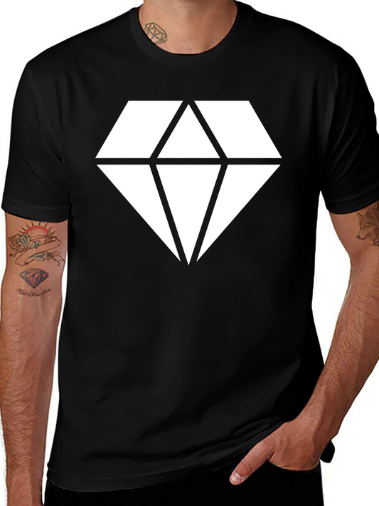 Black T-Shirt with Geometric Diamond Graphic