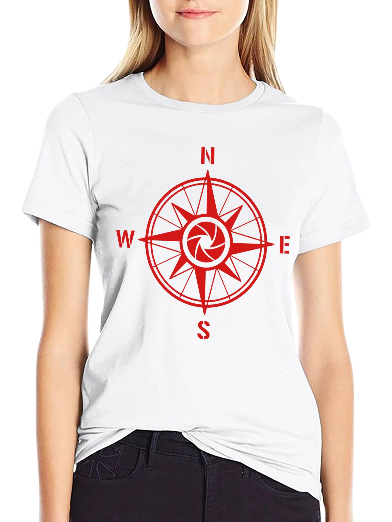 Compass Rose Camera Shutter Graphic T-Shirt