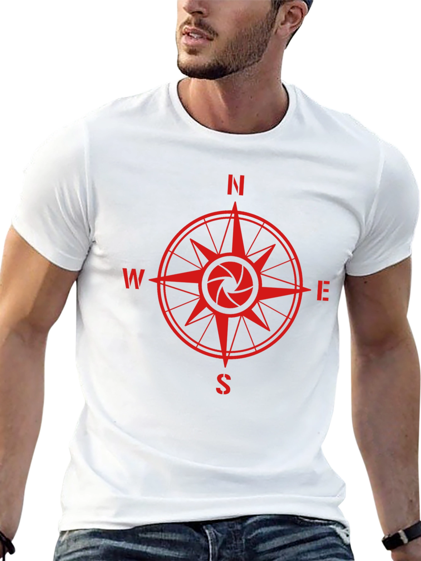 Compass Rose Camera Shutter Graphic T-Shirt