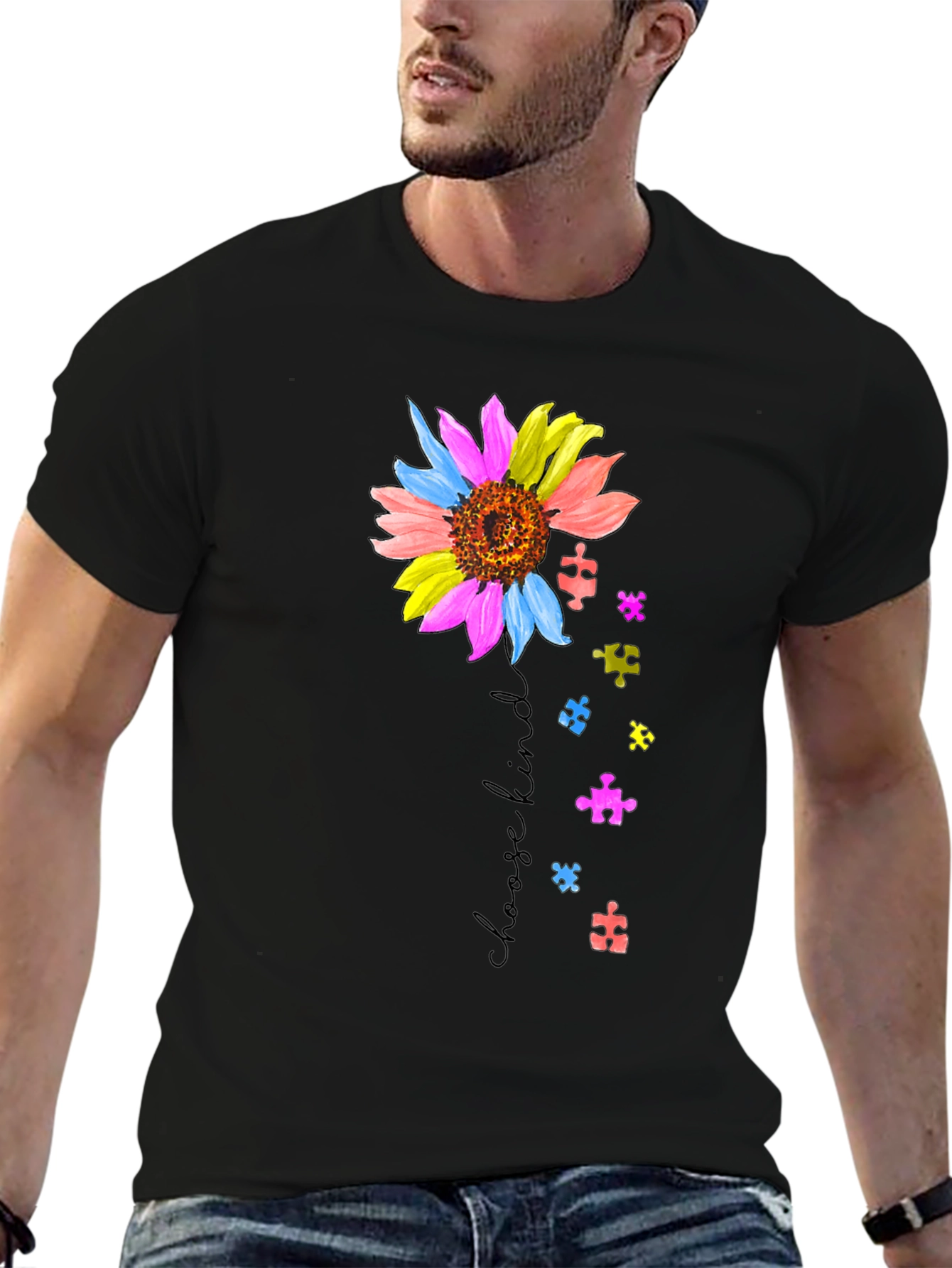 Choose Kind Sunflower Autism Awareness T-Shirt