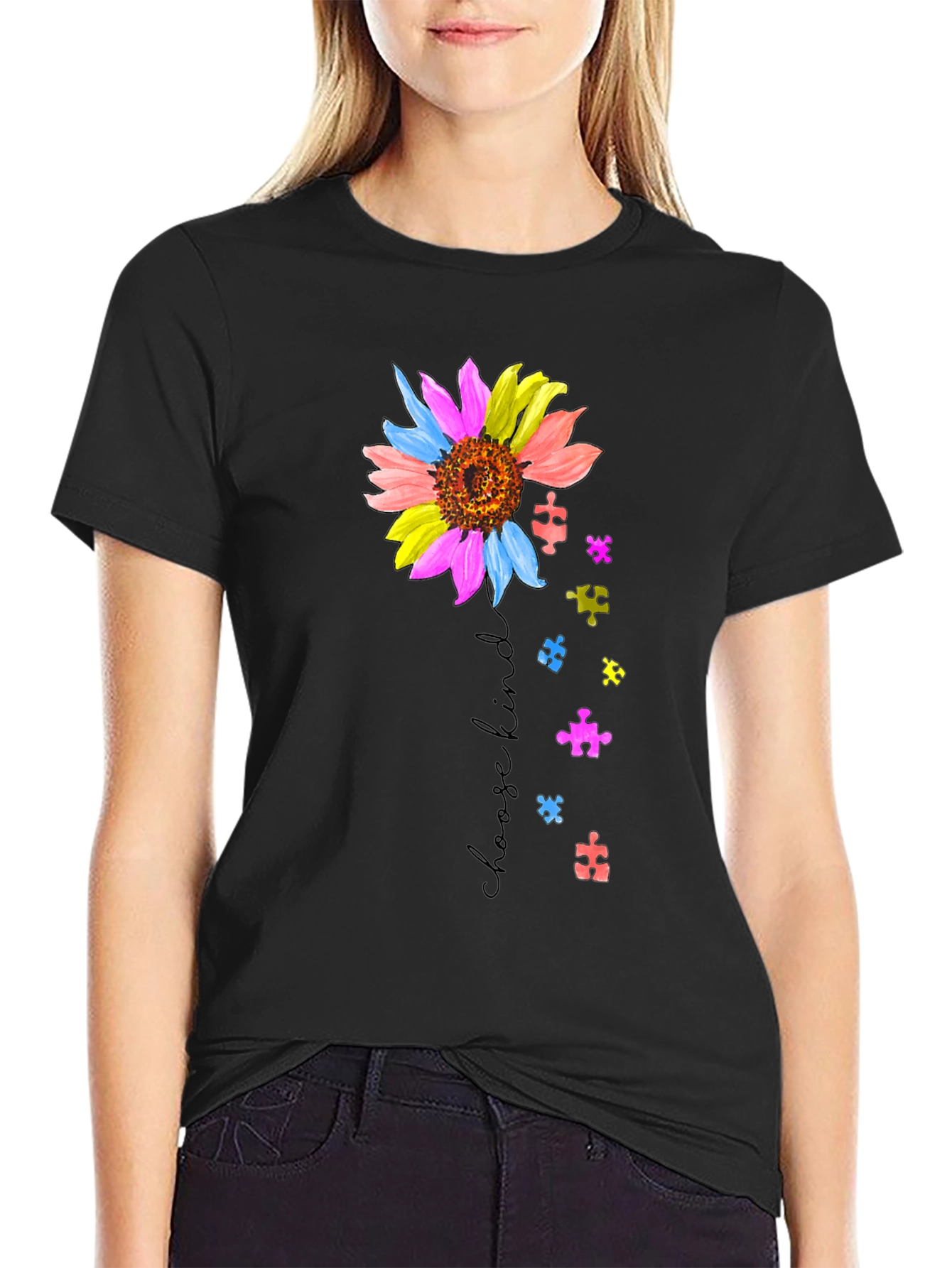 Choose Kind Sunflower Autism Awareness T-Shirt