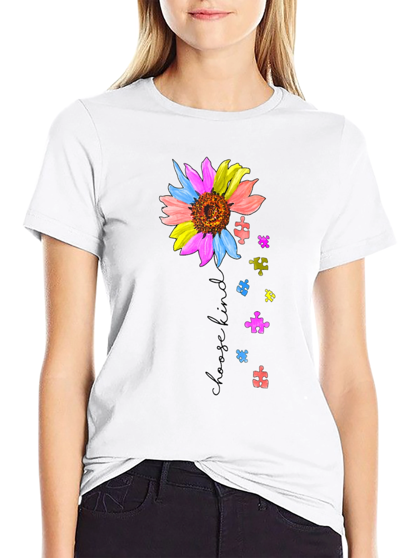 Choose Kind Sunflower Autism Awareness T-Shirt