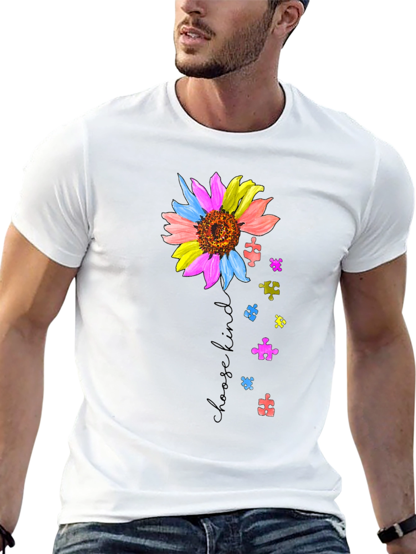 Choose Kind Sunflower Autism Awareness T-Shirt