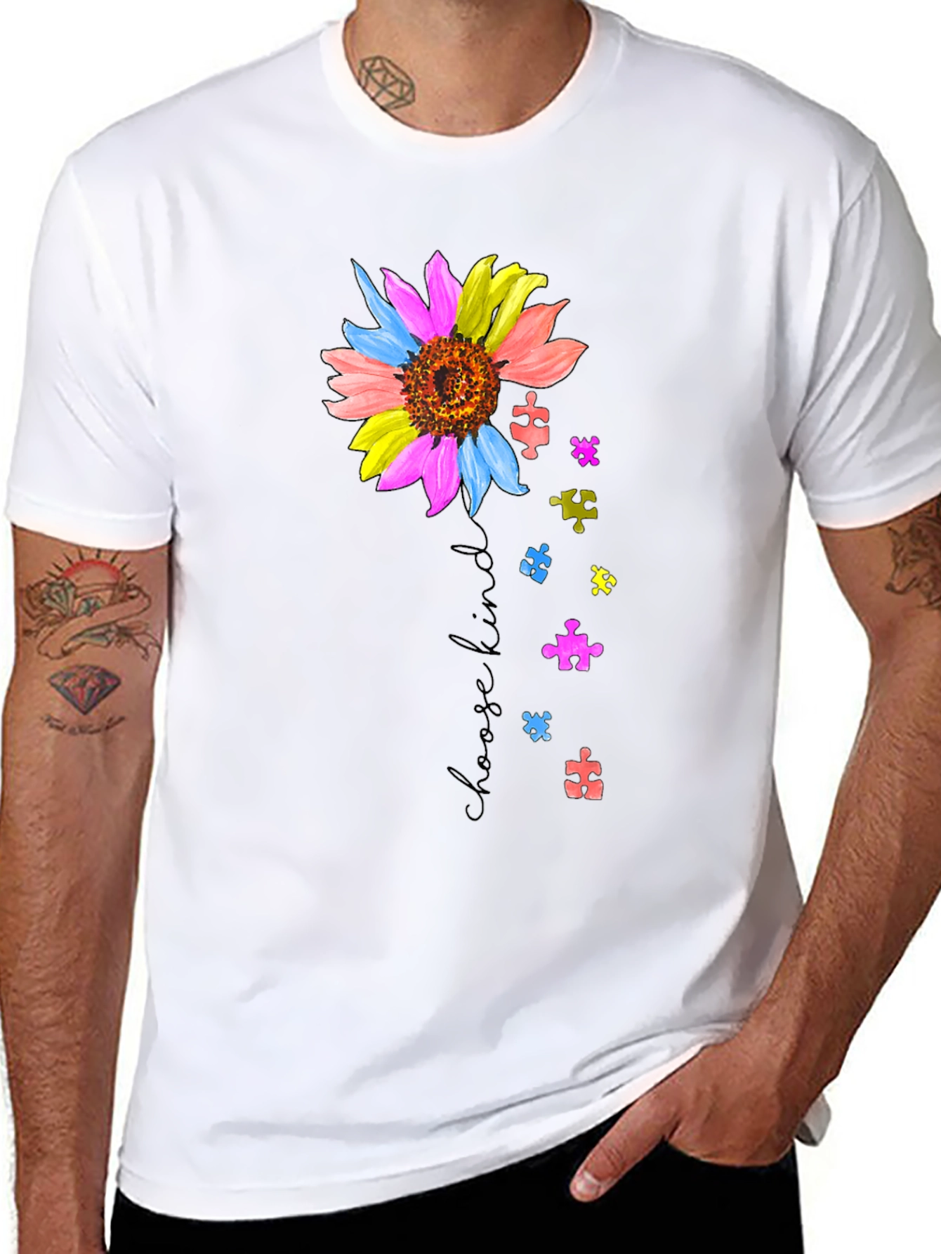 Choose Kind Sunflower Autism Awareness T-Shirt