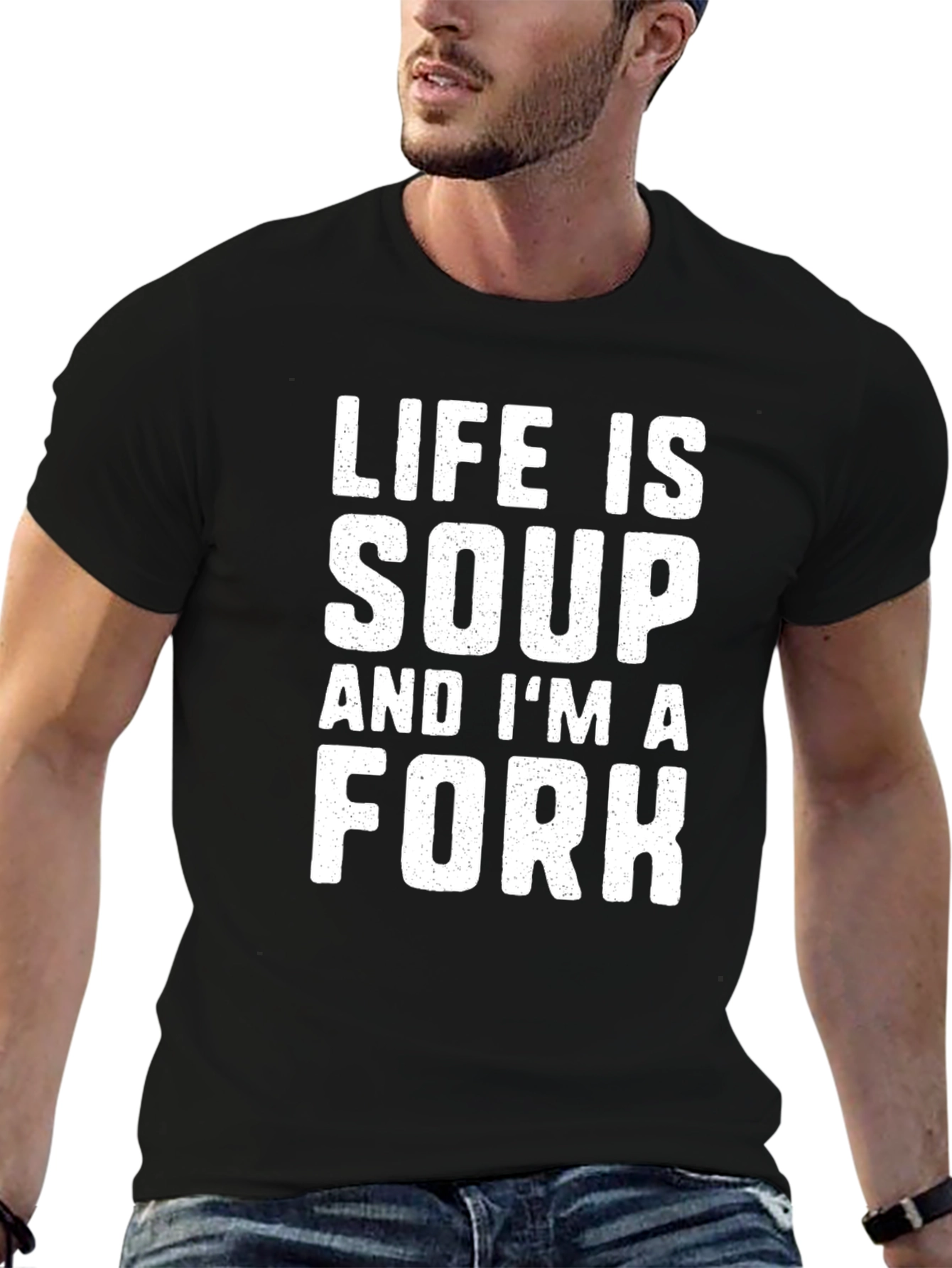Life is Soup Im a Fork Black T-Shirt