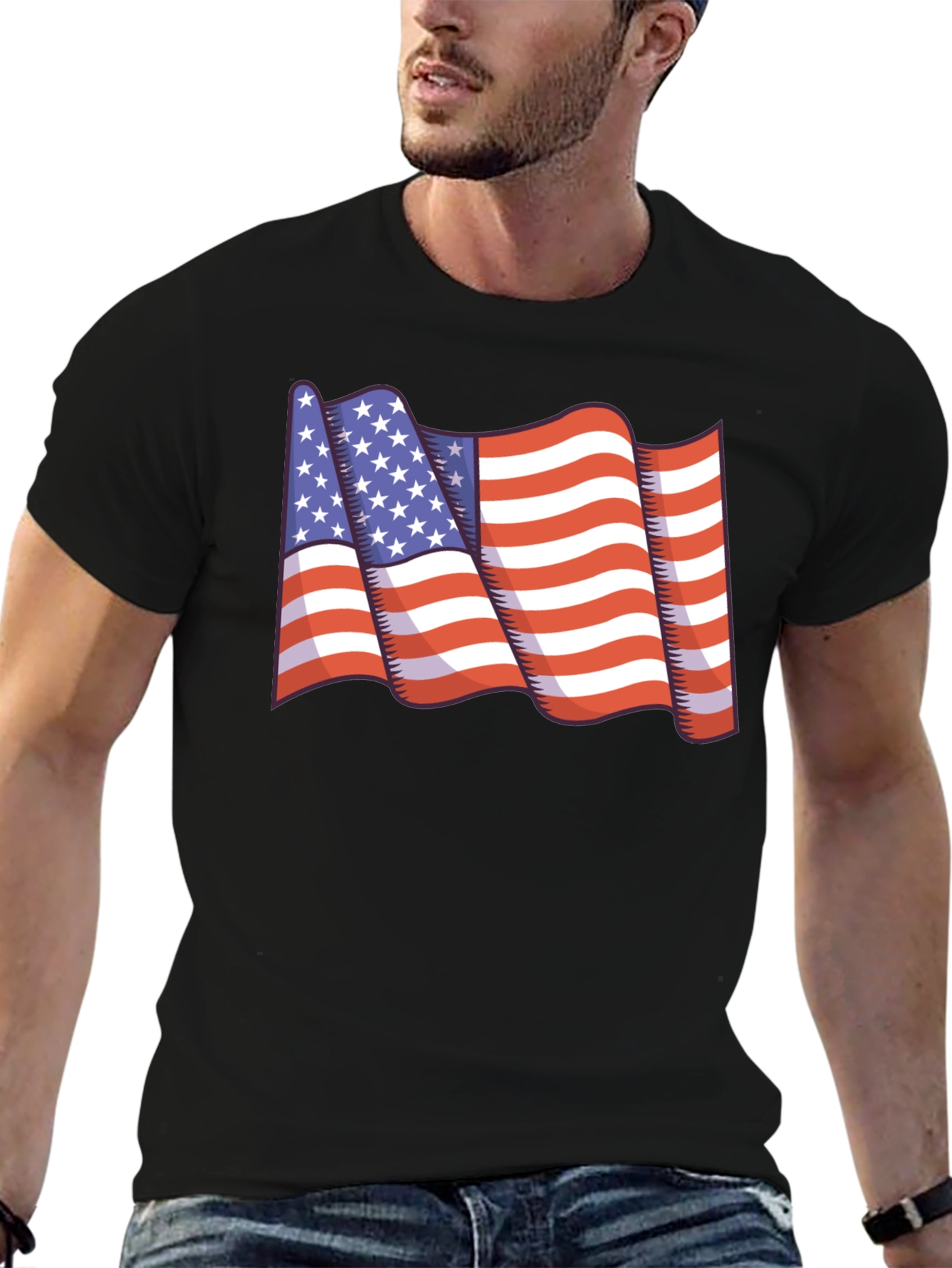 American Flag Graphic T-Shirt - Patriotic Design