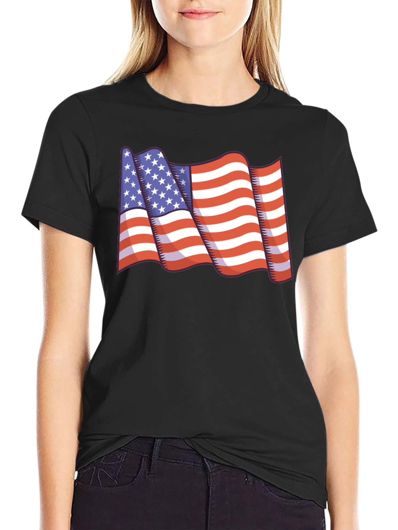 American Flag Graphic T-Shirt - Patriotic Design