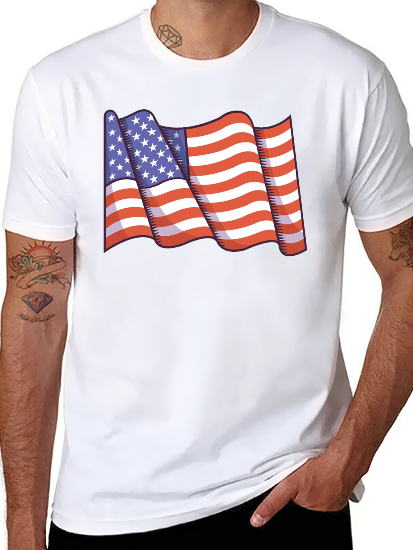 American Flag Graphic T-Shirt - Patriotic Design