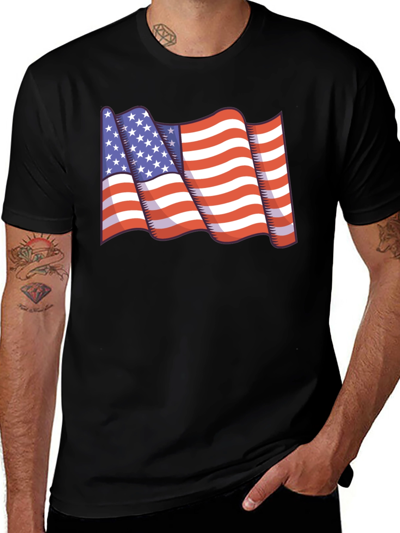 American Flag Graphic T-Shirt - Patriotic Design