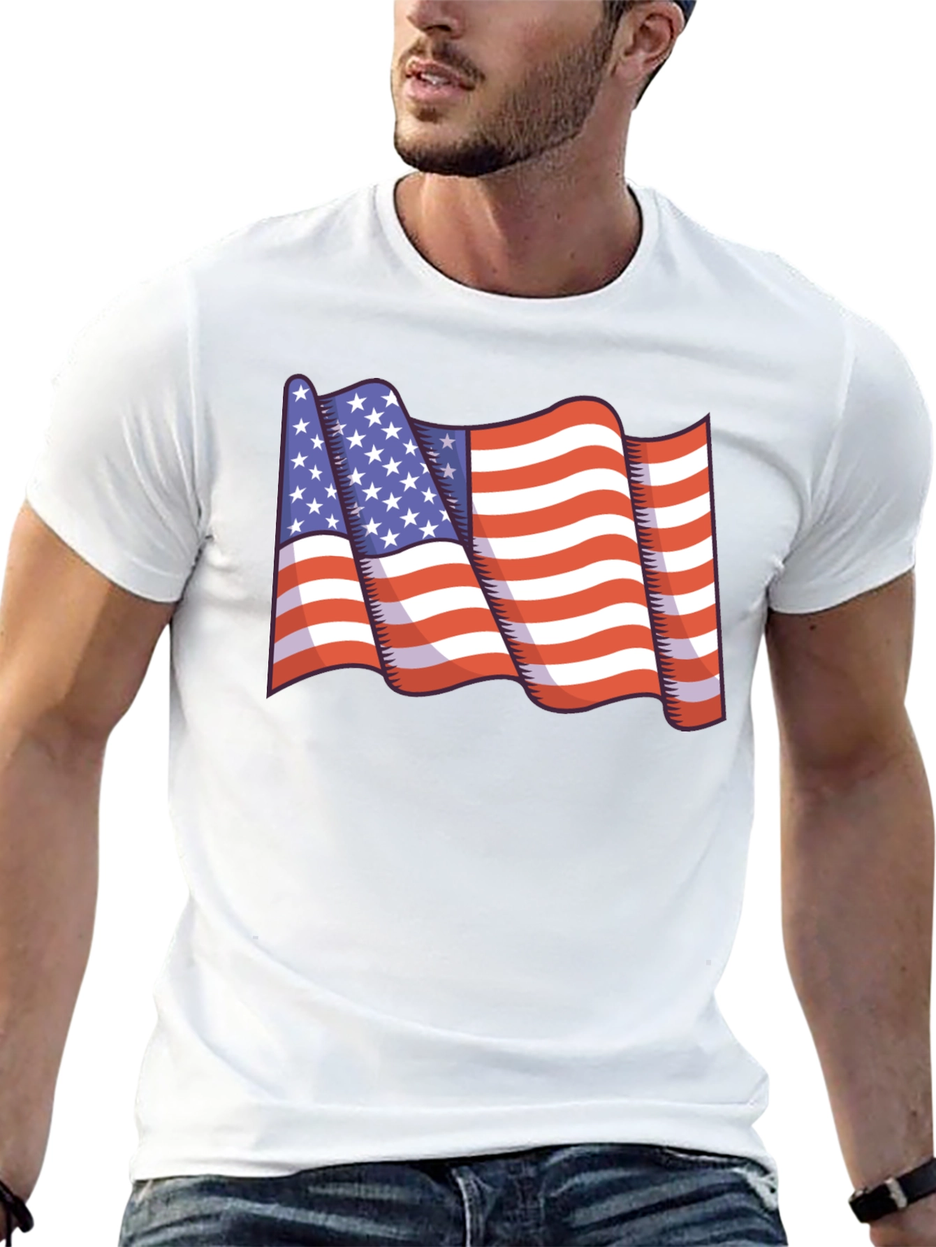American Flag Graphic T-Shirt - Patriotic Design