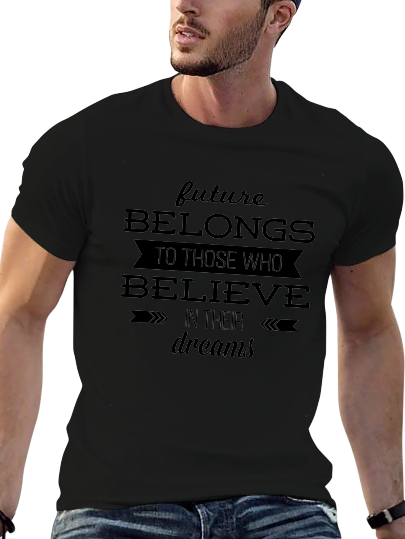 Believe in Your Dreams Black Graphic Tee