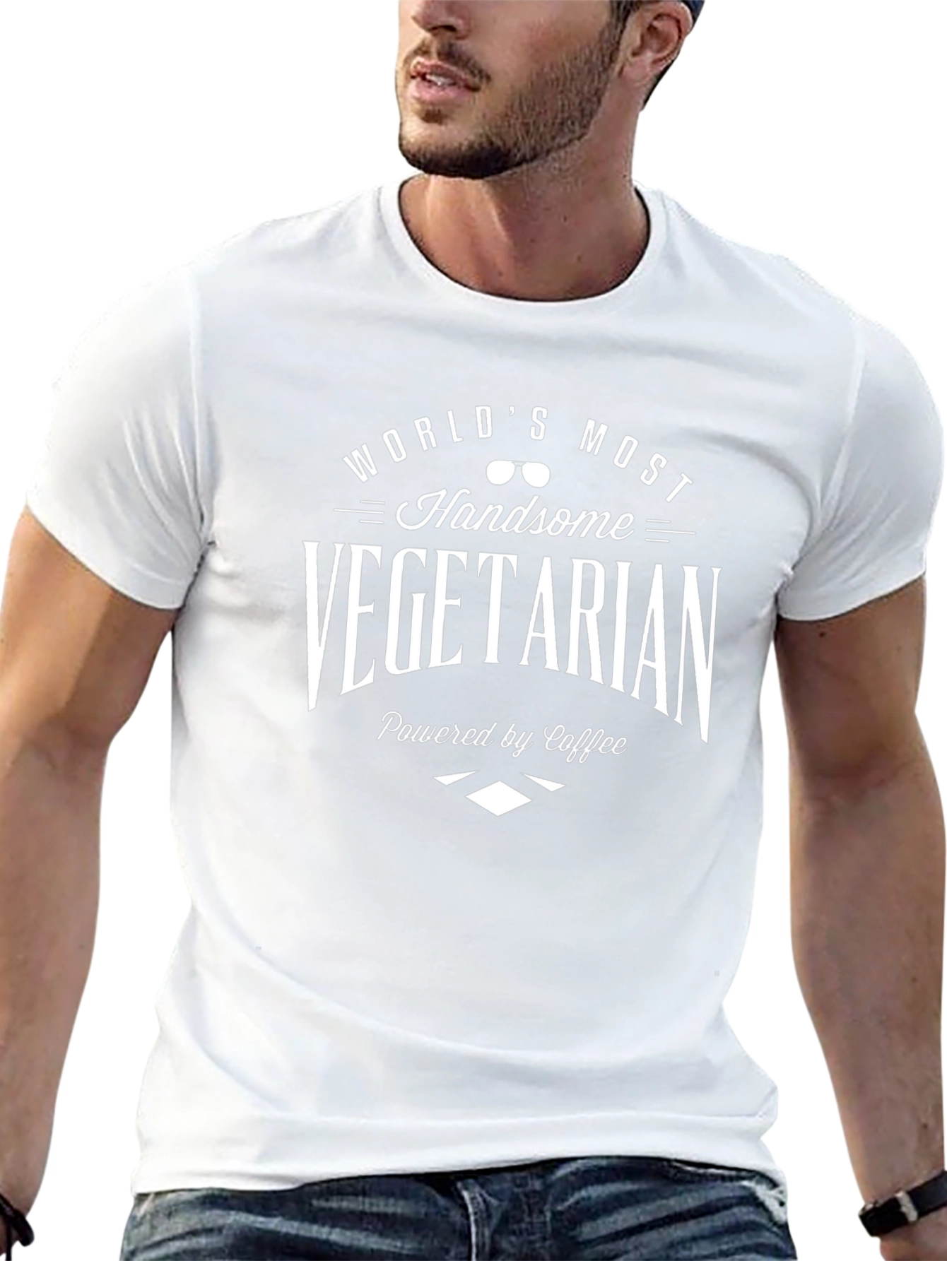 Worlds Most Handsome Vegetarian - Funny Graphic Tee