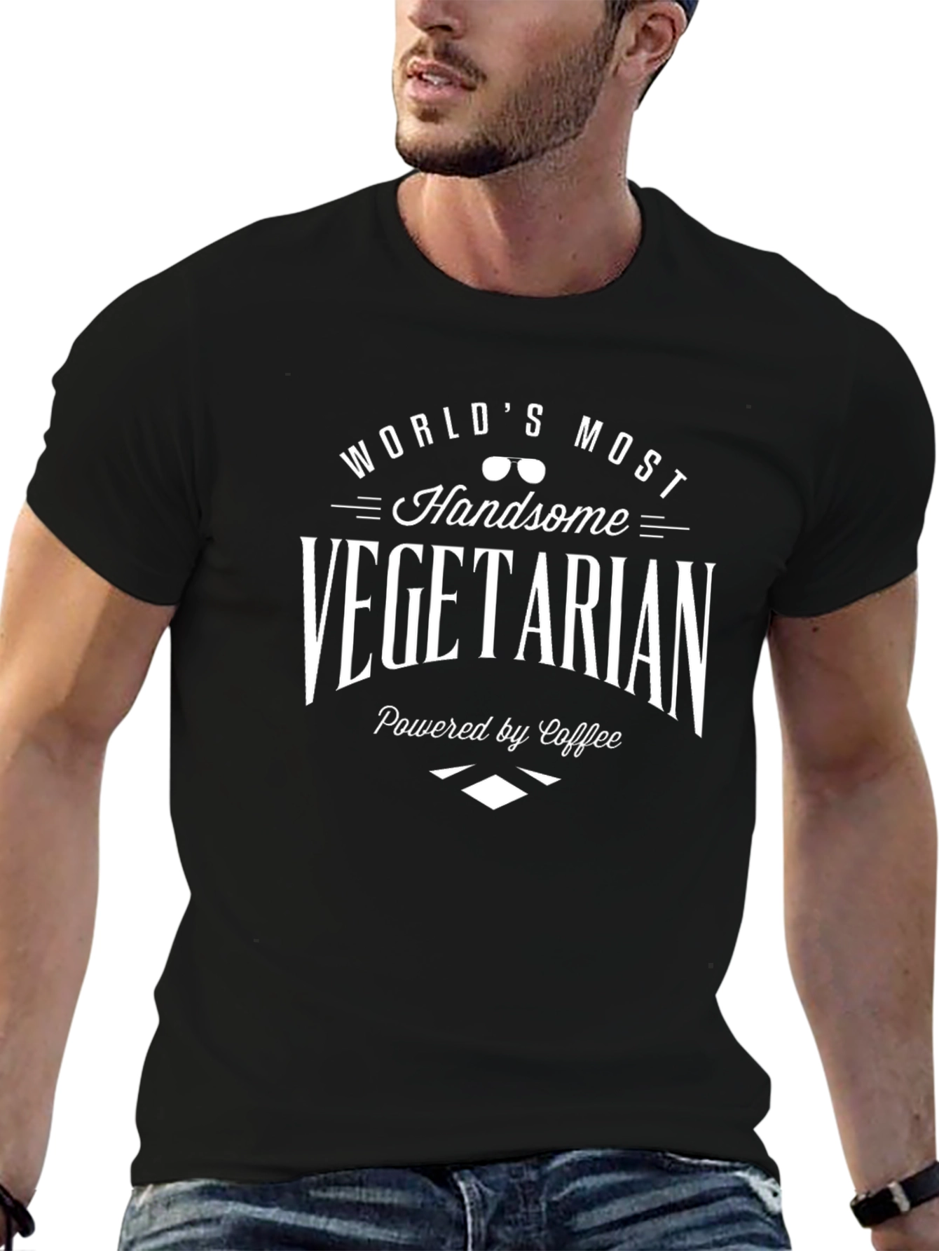 Worlds Most Handsome Vegetarian - Funny Graphic Tee