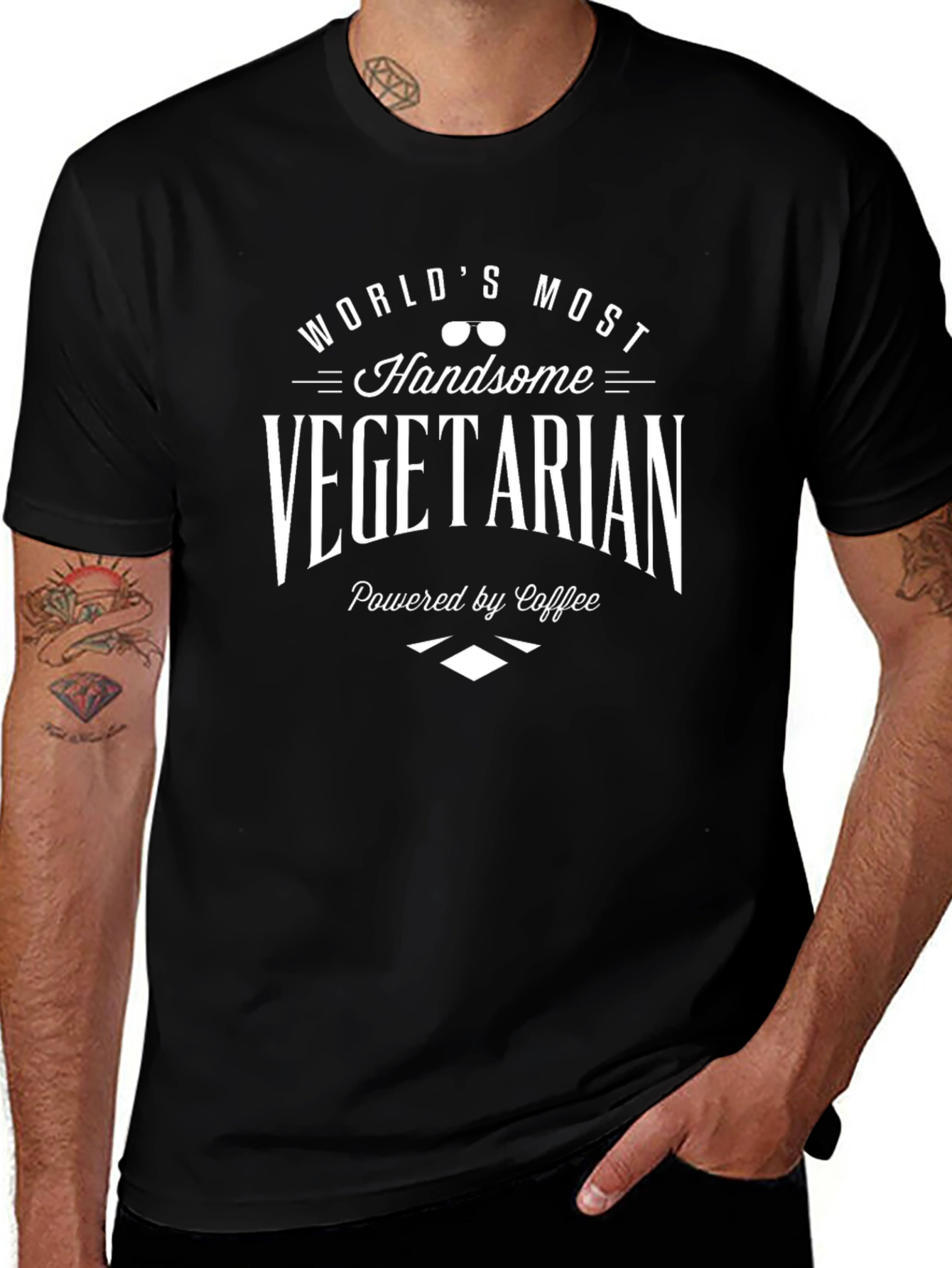 Worlds Most Handsome Vegetarian - Funny Graphic Tee