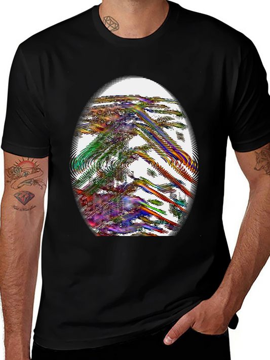 Abstract Graphic Print Crew Neck T-Shirt