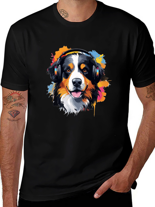 Dog DJ T-Shirt - Colorful Headphones Design